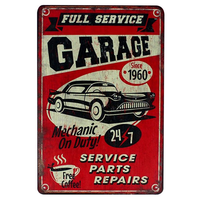 Putuo Decor-48 Kinds of Garage Plaque Vintage Metal Signs for Garage Gas  Station Car Service Wall Decor(8×12)